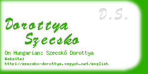 dorottya szecsko business card